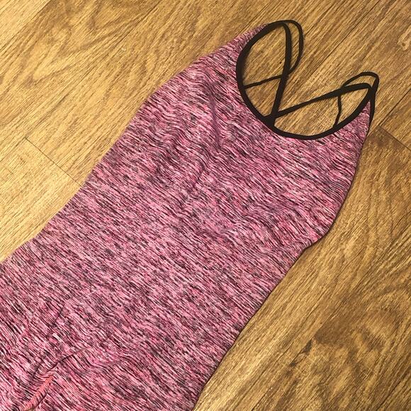 NWOT Intimately Free People Pink Black Barely There Space Dye Bodysuit Size XS/S - Picture 4 of 15